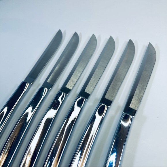 Vintage Carvel Hall Set of 6 Steak Knives Stainless Steel Made in USA Elegant - Picture 8 of 8